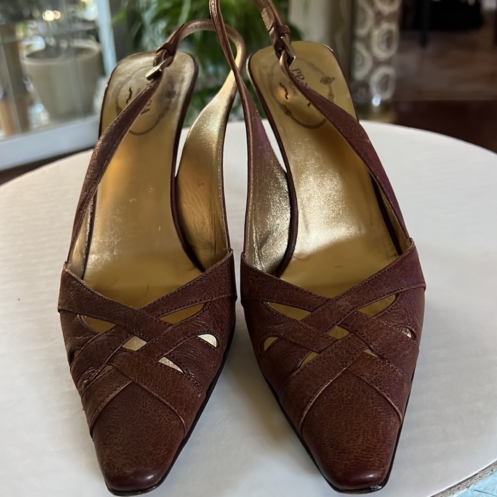 Prada Brown Sling Backs